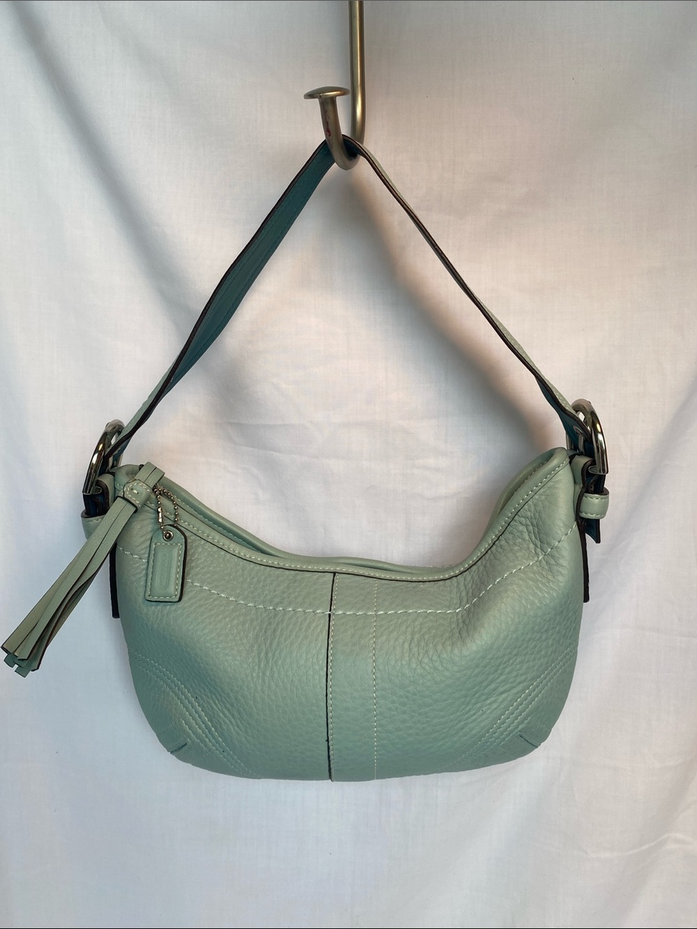 Coach 3325 Soho Mini Hobo Mint Green Leather Shoulder Bag